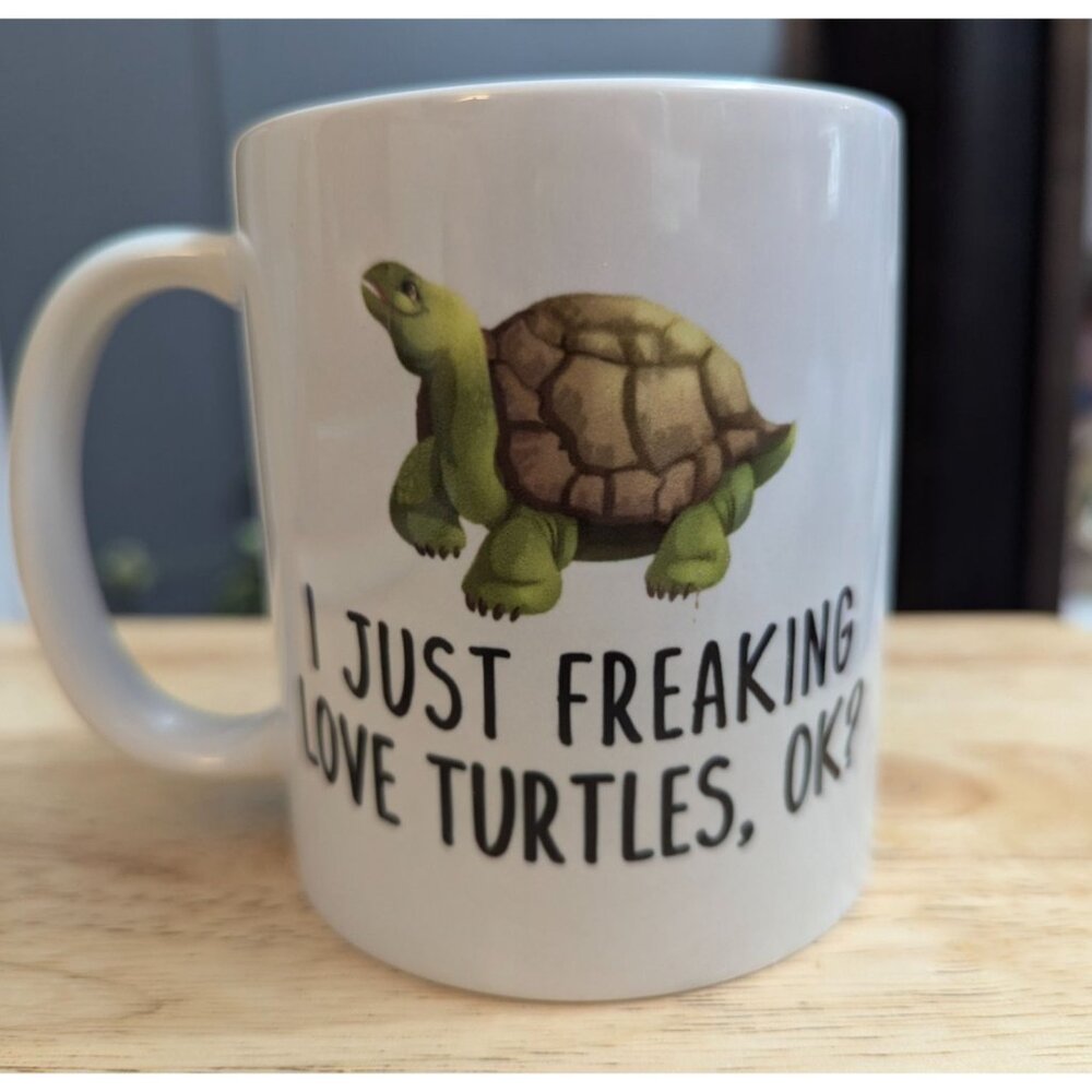 Turtle Mug‎ CVS I just freaking love turtles Ok? 4 inch coffee mug dual side